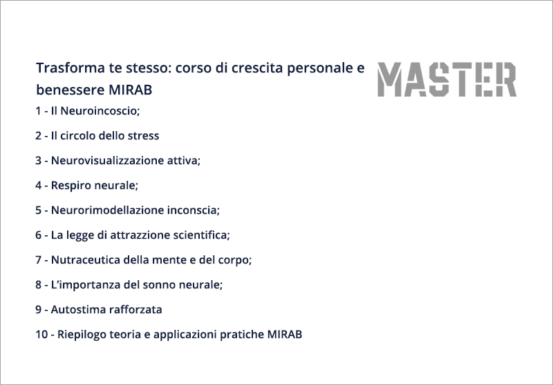 Trasforma te stesso: corso di crescita personale e benessere MIRAB